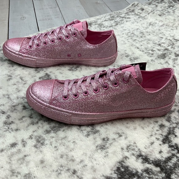NIB Converse All Star pink glitter sneakers - Picture 5 of 7